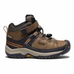 Discount 🎁 Sneakers & Athletic 👟 Shoes Boys' KEEN Targhee Mid Waterproof Hook N Loop Hiking 🥾 Boots 🌟