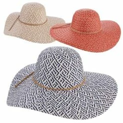 Outlet 🔔 Hats & Caps 👩 Women's Dorfman-Pacific Tropical Trends Two Tone Paper Braid Floppy **Assorted Colors Only** Sun Hat 😀