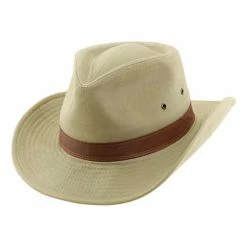 Cheapest 🎁 Hats & Caps Men's Dorfman-Pacific Saguaro Shapeable Twill Outback Sun Hat 🎉