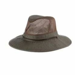 New 🌟 Hats & Caps Men's Dorfman-Pacific Aspen Twill Mesh Safari Sun Hat 🌟