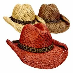 Brand new 🎁 Hats & Caps 👩 Women's Dorfman-Pacific Western Crocheted Ribbon Assorted Cowboy Hat 🛒
